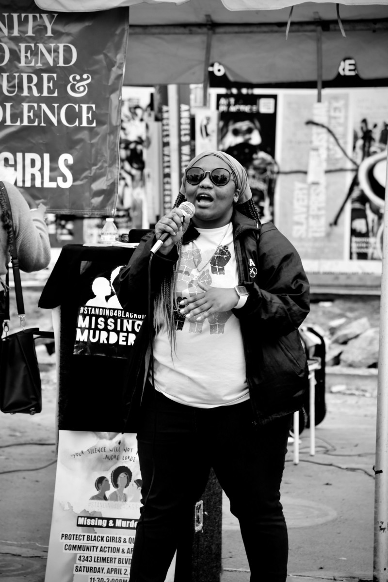 Ashantee Polk, #Standing4BlackGirls rally, April 2022 (Isaac Barrera)