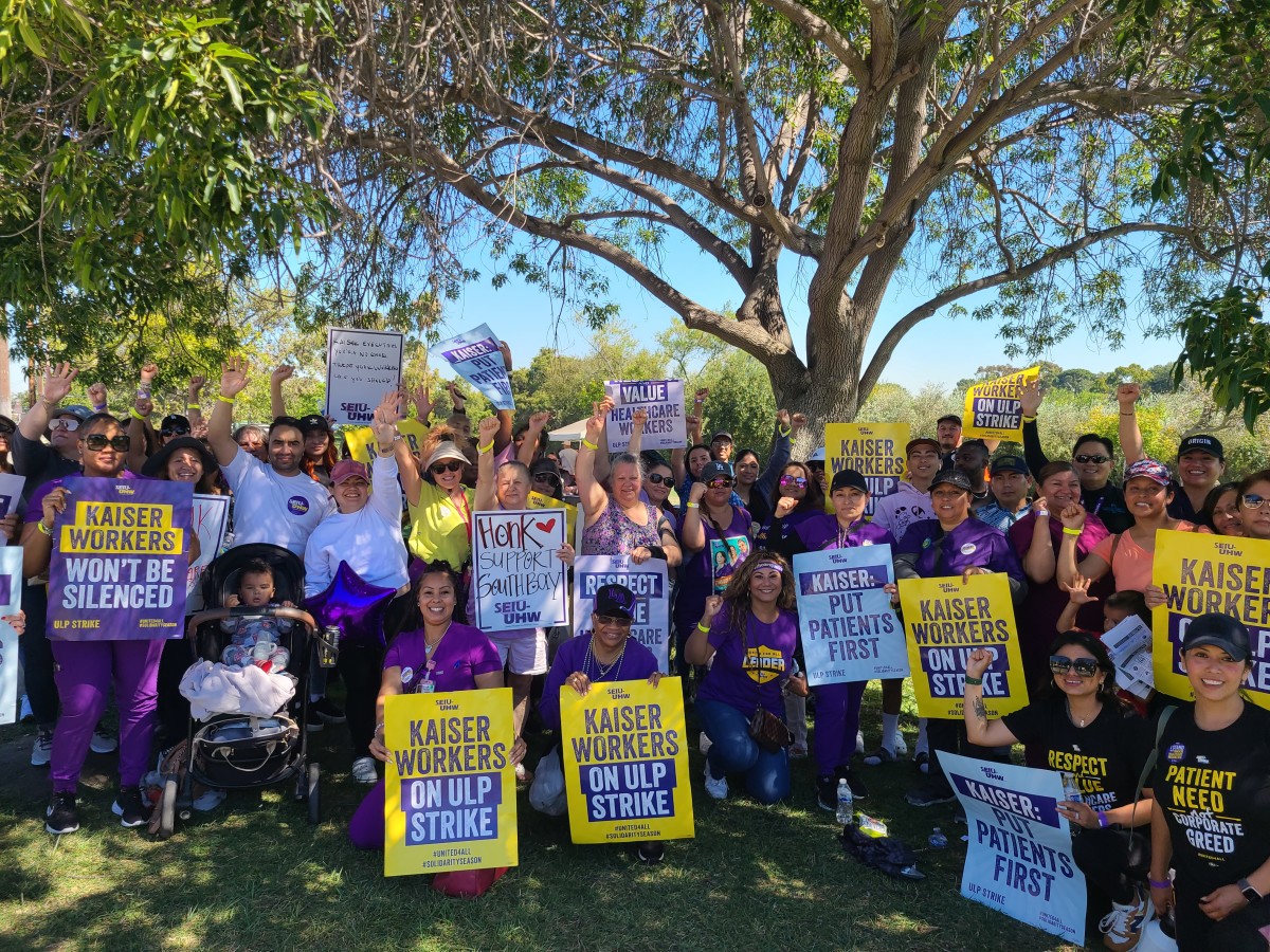 Health care workers picketing Kaiser permanente in Harbor City.Picket. 10.4.2023