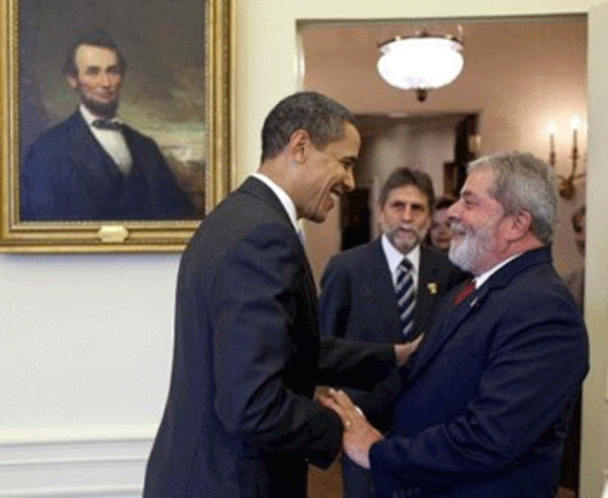 obama_lula-silva_brazil President Barack Obama greets President Luiz Inácio Lula da Silva of Brazil, with British Prime Minister Gordon Brown.