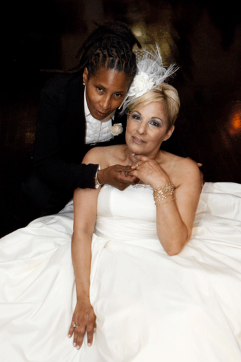 fulani_gigi Newlyweds Fulani Bulter and Gigi DeRosa (Photo by Kelly Davidson)
